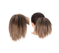 Moño de pelo Moño de pelo sintético for mujer, postizo de moño desordenado, extensión de cabello liso, coleteros con banda de goma elástica Piezas de moño para mujer(Color:18T10)