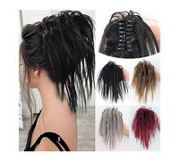 Moño de pelo Moño desordenado Pieza de cabello Pinza de garra sintética Moño de cabello Moño rizado ondulado Extensiones de cabello Clip de garra Postizos de cola de caballo Scrunchie de cabello con c