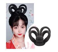 Moño de pelo Moño elegante tocado Retro peluca sintética china antigua Hanfu tocado pelo antiguo chino mujeres Cosplay pelucas Accesorios Pieza de pelo de moño para mujer(VM38)