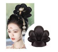 Moño de pelo Moño elegante tocado Retro peluca sintética china antigua Hanfu tocado pelo antiguo chino mujeres Cosplay pelucas Accesorios Pieza de pelo de moño para mujer(VM18)