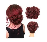 Moño de pelo Moño rizado de pelo grande desordenado con Clips de peine en la cubierta de la cola del pelo extensión de cola de caballo piezas de cabello Natural sintético Piezas de moño para mujer(99J