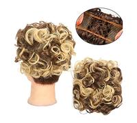Moño de pelo Moño sintético for mujer, accesorio for el cabello, extensiones de cola de caballo, rizos, moño desordenado, moño con cordón, peine for el cabello, moño for el cabello Pieza de moño para