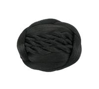 Moño de pelo Moño trenzado de pelo sintético for mujer, moño con Clip negro, cubierta for el pelo de Donut, accesorios, postizos con rodillo Piezas de moño para mujer(Color:Negro)