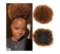 Moño de Pelo para Mujer Bollo sintético Cordón Bollo Rizado Puff Cola de caballo Peluca natural Bollo for mujeres negras Pelucas de bollo de envoltura sintética 1 paquete Pieza de Pelo de Moño Desorde