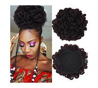 Moño de Pelo para Mujer Bollo sintético rizado cordón cola de caballo estiramiento cepillo for el cabello Clip moño trenza moño pinza for el cabello for mujeres negras moño con cordón Pieza de Pelo de
