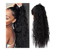 Moño de Pelo para Mujer Extensión de pelo de cola de caballo con ondas de maíz de 22 pulgadas de largo, coleta rizada esponjosa sintética, pinza for el pelo, peluca for mujer, moño for el pelo Pieza d