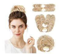 Moño de pelo, Peine con pinza for moño desordenado: un recogido versátil for mujeres con cabello corto y liso. Mujer(Gold and white variegations)