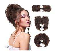 Moño de pelo, Peine con pinza for moño desordenado: un recogido versátil for mujeres con cabello corto y liso. Mujer(Medium brown)