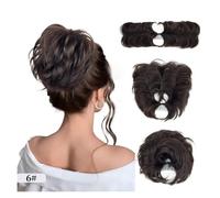 Moño de pelo, Peine con pinza for moño desordenado: un recogido versátil for mujeres con cabello corto y liso. Mujer(Brown)