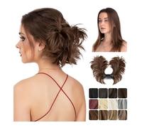 Moño de pelo Peluca con cabeza esférica y peine ajustable for mujer, moño desordenado con anilla, estilo nido de gallina(Salt/Pepper Mix)