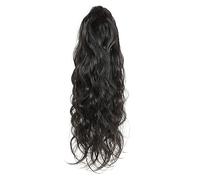 Moño de pelo Peluca de cabello humano de 8-28 pulgadas for mujer, peluca rizada larga a la moda, pinza de garra negra Natural, extensiones de cabello de cola de caballo, moño for el cabello Pieza de m