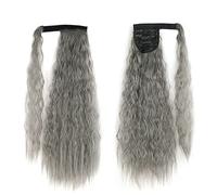 Moño de pelo Peluca de cola de caballo larga ondulada de maíz sintético de 22 pulgadas, extensiones de pinza de pelo, moño de cola de caballo, accesorios for el cabello for mujer Pieza de moño para el