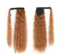 Moño de pelo Peluca de cola de caballo larga ondulada de maíz sintético de 22 pulgadas, extensiones de pinza de pelo, moño de cola de caballo, accesorios for el cabello for mujer Pieza de moño para el