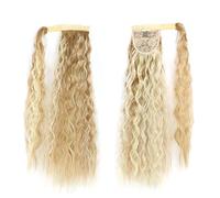 Moño de pelo Peluca de cola de caballo larga ondulada de maíz sintético de 22 pulgadas, extensiones de pinza de pelo, moño de cola de caballo, accesorios for el cabello for mujer Pieza de moño para el
