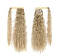 Moño de pelo Peluca de cola de caballo larga ondulada de maíz sintético de 22 pulgadas, extensiones de pinza de pelo, moño de cola de caballo, accesorios for el cabello for mujer Pieza de moño para el