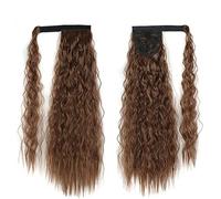 Moño de Pelo Peluca de cola de caballo larga ondulada de maíz sintético de 22 pulgadas, extensiones de pinza de pelo, moño de cola de caballo, accesorios for el cabello for mujer Bollo(M430)