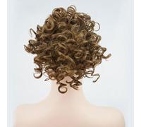 Moño de Pelo Peluca de moda for mujer, moño de pelo rizado esponjoso, peine de pelo corto y rizado, cabeza de bola, extensión de pelo de cola de caballo, moño de pelo sintético Pieza de Pelo de Moño D