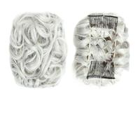 Moño de Pelo Peluca de moño desordenado sintético, piezas de cabello, moño rizado ondulado, extensiones de cabello de cola de caballo, peine for el cabello, peluca de moño for mujer Bollo(1001)