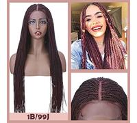 Moño de Pelo Peluca trenzada torcida de 30 pulgadas, peluca trenzada de encaje negro largo, pelo largo liso for mujer, tocado de fibra sintética, moño for el pelo Extensiones De Cabello Pieza De Cabel
