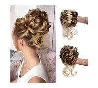 Moño de pelo Pieza de pelo de moño desordenado, extensiones de aire Updo H despeinadas con bandas elásticas for el cabello, moño de pelo rizado, Scrunchie for mujeres y niñas Postizos tipo moño(Q10 86