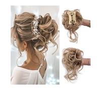 Moño de pelo Pieza de pelo de moño desordenado, extensiones de aire Updo H despeinadas con bandas elásticas for el cabello, moño de pelo rizado, Scrunchie for mujeres y niñas Postizos tipo moño(Q10 27