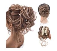 Moño de pelo Pieza de pelo de moño desordenado, extensiones de aire Updo H despeinadas con bandas elásticas for el cabello, moño de pelo rizado, Scrunchie for mujeres y niñas Postizos tipo moño(Q10 12
