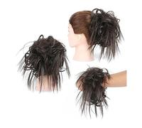 Moño de pelo Tousled Updo Messy Bun Hair Piece Straight Curly Mix Extensiones de cola de caballo Fake Synthetic Elastic Band Scrunchies Hairpiece for mujeres niñas Pieza de pelo de moño para mujer(Q17