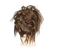 Moño de pelo Tousled Updo Messy Bun Hair Piece Straight Curly Mix Extensiones de cola de caballo Fake Synthetic Elastic Band Scrunchies Hairpiece for mujeres niñas Pieza de pelo de moño para mujer(Q17