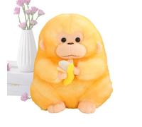 Mono de peluche realista: muñeco suave de 400 g que sostiene un plátano, peluche animal, lindo juguete de primate | Regalo de cumpleaños creativo para niños para sala de estar, dormitorio, mesita de n