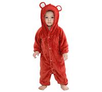 Mono de Pila para Bebé Recién Nacido e Infantil Sólido con Mangas Largas de Vellón para Temporada Primavera Invierno (Red, 0-6 Months)