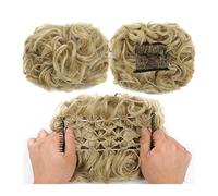 Moño de rizos desordenados, moño peluca sintética, peine pelo fácil estirar, extensiones cola caballo for mujeres, con cordón Pieza de Pelo de Moño Desordenado