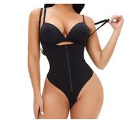 Mono de Tanga Sexy para Mujer, corsé posparto, Faja de Busto Abierto, Moldeador Corporal Adelgazante para Bodas (Negro Mediano)