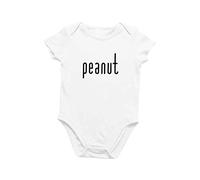 Mono de una pieza de una sola pieza para bebé, de Onesie, orgánico, de manga corta, minimalista, 0-12 meses, color cacahuate - Blanco - 0-3 meses