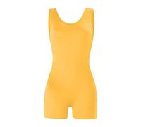 Mono de una pieza para mujer, ajustado, corto, deportivo, elegante, sin mangas, moldeador, rectangular, sexy, mono de verano, monocolor, cómodo, talla única., amarillo, XL