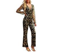 Mono de verano elegante brillante para mujer, mono de cóctel, fiesta, peto, cuello en V, bodysuits bedurcke overalls cintura alta mameluco festivo mono boda pantalones traje slim fit playsuit, Gd3, S