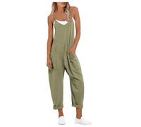 Mono de verano para mujer, sin mangas, mono de pierna ancha con bolsillos de playa, cómodo, mono de mujer de verano de una pieza y mono entero mono de maternidad