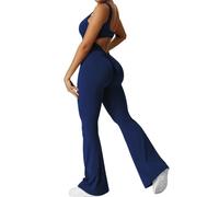 Mono de Yoga Mono de Yoga con Push-Up, sujetador for correr de una pieza, conjunto de Fitness, medias deportivas con almohadillas for el pecho, pantalones de pierna ancha, pantalones acampanados de ci