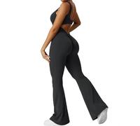 Mono de Yoga Mono de Yoga con Push-Up, sujetador for correr de una pieza, conjunto de Fitness, medias deportivas con almohadillas for el pecho, pantalones de pierna ancha, pantalones acampanados de ci
