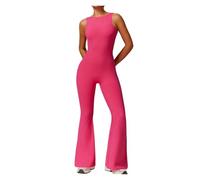 Mono de yoga sexy sin espalda for mujer, pantalones anchos acampanados, traje deportivo sin mangas, levantamiento de glúteos, cintura elástica, gimnasio, pilates y fitness. Para Entrenamiento, Yoga y