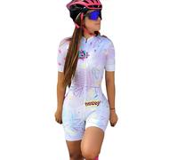 Mono deportivo de manga corta para mujer, de triatlón, para ciclismo, ciclismo de montaña, 2, M
