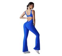 Mono Deportivo de Yoga sin Costuras for Mujer Mono Deportivo Sexy Con Espalda En V For Mujer, Conjunto De Gimnasio, Traje Entrenamiento Yoga, Ropar Mono de una pieza para mujer(Klein Blue,S)