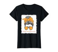 Moño desordenado Concientización sobre el cáncer de riñón Cinta Naranja Mujeres Camiseta