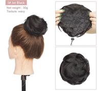 Moño desordenado para el cabello Moño de cabello humano con clip, moño tipo dona, extensiones de cola de caballo con cordón elegante Destacar la garra de extensión de cola de caballo(6)