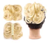 Moño desordenado pelo rizado ondulado corto sintético Scrunchies clip en garra moño extensión de pelo moño desordenado pieza de pelo despeinado Updo garra clip en postizo para mujeres moños de cabel