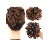 Moño desordenado Pieza de cabello para moño desordenado Postizo Updo ondulado Scrunchies rizados con clip en garra Moño para el cabello Clip de garra sintética Extensiones de cabello moño para mu