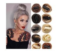 Moño desordenado Pinza para el cabello Clip en moño para el cabello Moños Extensiones de moño de cabello falso desordenado Moño de rosquilla de cabello rizado Postizos de moño sintéticos resistentes