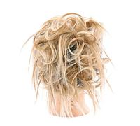 Moño desordenado sintético despeinado Updo desordenado moño piezas de pelo extensiones de pelo con banda elástica coletas extensiones de cabello para mujeres moños de cabello humano real (color: 27T