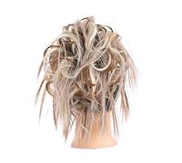 Moño desordenado sintético despeinado Updo desordenado moño piezas de pelo extensiones de pelo con banda elástica coletas extensiones de cabello para mujeres moños de cabello humano real (color: 12H