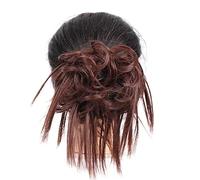 Moño desordenado sintético despeinado Updo moño desordenado piezas de pelo extensiones de pelo con banda elástica coletas extensiones de cabello para mujeres moños de cabello humano real (color: 33#