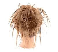 Moño desordenado sintético despeinado Updo moño desordenado piezas de pelo extensiones de pelo con banda elástica coletas extensiones de cabello para mujeres moños de cabello humano real (color: 27#